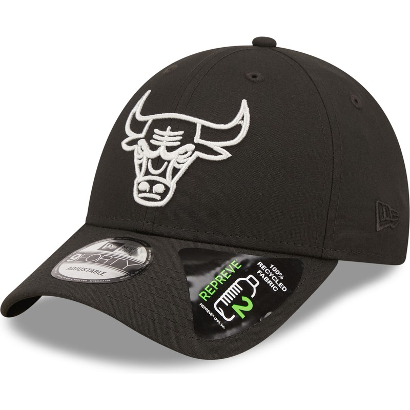 new-era-curved-brim-9forty-repreve-monochrom-chicago-bulls-nba-black-adjustable-cap