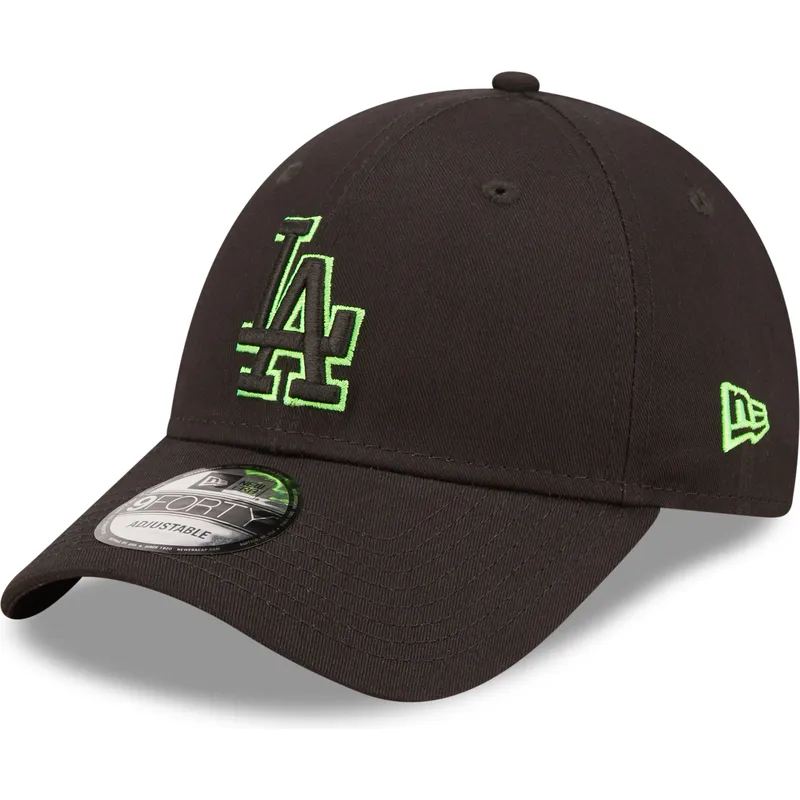 kapa-zaobljena-crna-podesiv-9forty-neon-outline-los-angeles-dodgers-mlb-new-era