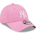 new-era-curved-brim-white-logo-9forty-league-essential-new-york-yankees-mlb-pink-adjustable-cap