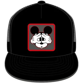 Capslab Flat Brim Mickey Mouse CASF MO3 Disney Black Trucker Hat