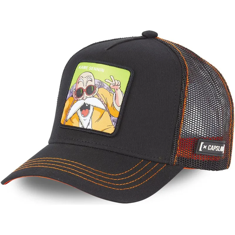 kapa-zaobljena-crna-snapback-db3-kam1-muten-roshi-dragon-ball-capslab kapa-zaobljena-crna-snapback-db3-kam1-muten-roshi-dragon-ball-capslab
