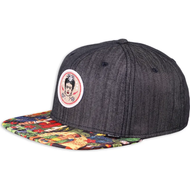 kapa-ravna-crna-snapback-frida-kahlo-linen-rev-djinns