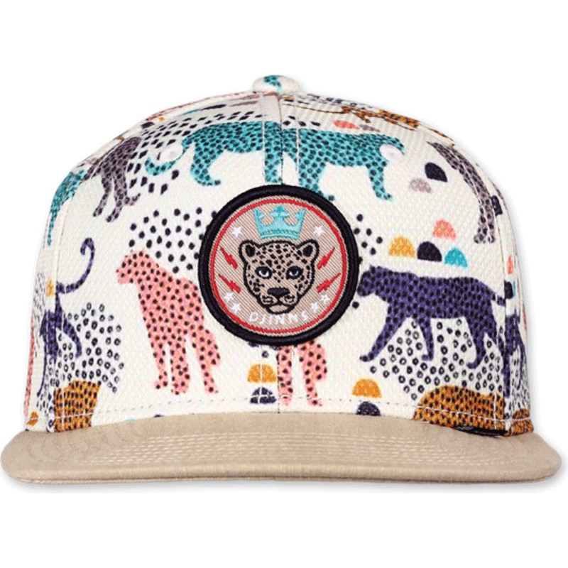 djinns-flat-brim-gepard-linen-beige-snapback-cap