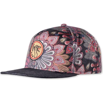 Kapa ravna crna snapback Peacock Linen Djinns
