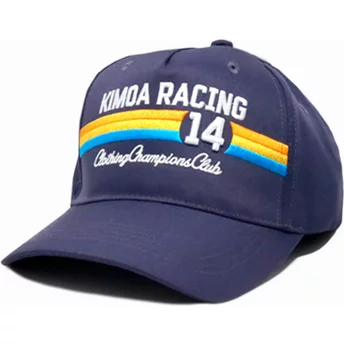 Kimoa Curved Brim Racing 14 Navy Blue Adjustable Cap