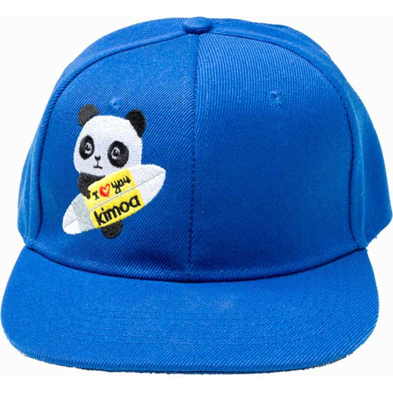 kimoa-flat-brim-panda-by-domingo-zapata-blue-snapback-cap