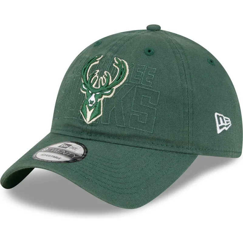 kapa-zaobljena-zelena-podesiv-9twenty-draft-edition-2023-milwaukee-bucks-nba-new-era