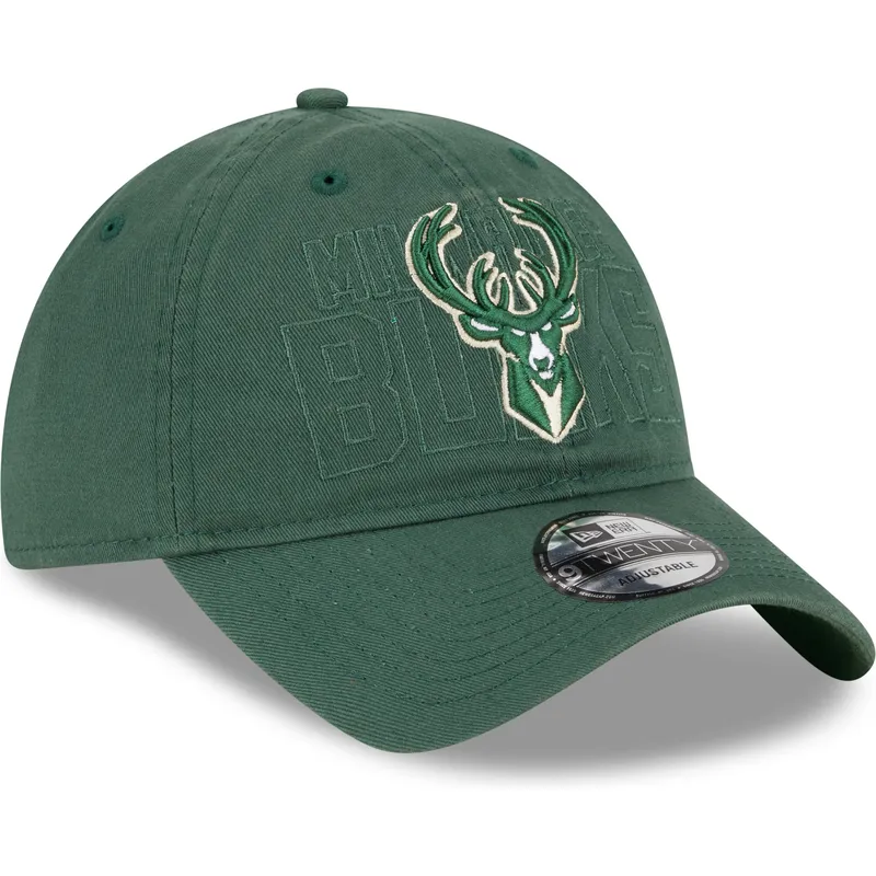 kapa-zaobljena-zelena-podesiv-9twenty-draft-edition-2023-milwaukee-bucks-nba-new-era