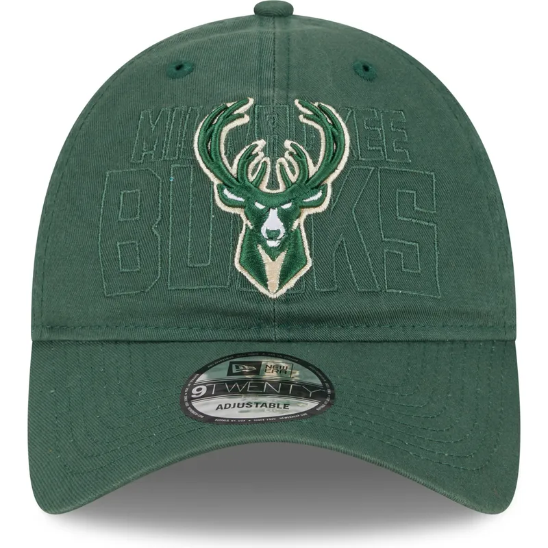 kapa-zaobljena-zelena-podesiv-9twenty-draft-edition-2023-milwaukee-bucks-nba-new-era
