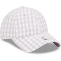 kape-zaobljena-ljubicasta-podesiva-traka-claro-9twenty-gingham-new-york-yankees-mlb-new-era