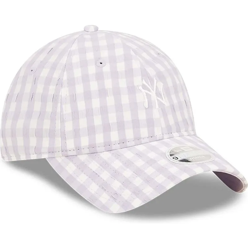 kape-zaobljena-ljubicasta-podesiva-traka-claro-9twenty-gingham-new-york-yankees-mlb-new-era