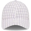 kape-zaobljena-ljubicasta-podesiva-traka-claro-9twenty-gingham-new-york-yankees-mlb-new-era
