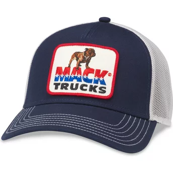 American Needle Mack Trucks Twill Valin Patch Blue and White Snapback Trucker Hat