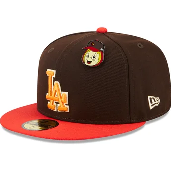 Cap ravna brown ajustada 59FIFTY The Elements Fire Pin Los Angeles Dodgers MLB New Era