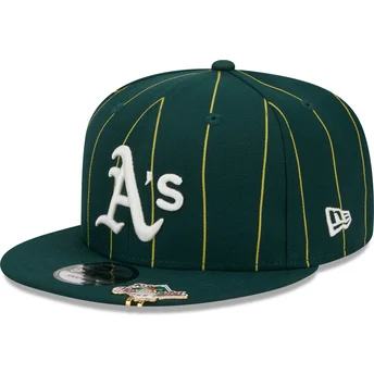 Cap ravna green snapback 9FIFTY Pinstripe Visor Clip Oakland Athletics MLB New Era