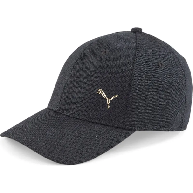 kapa-zaobljena-crna-podesiv-gold-metal-cat-puma