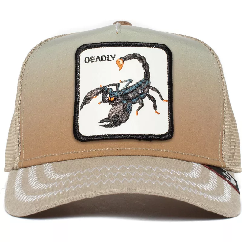 goorin-bros-scorpion-deadly-get-over-here-the-farm-beige-trucker-hat