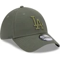 new-era-curved-brim-green-logo-39thirty-league-essential-los-angeles-dodgers-mlb-green-fitted-cap