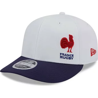 New Era Curved Brim 9FIFTY Stretch Snap Flawless French Rugby Federation FFR White and Blue Snapback Cap