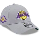 kapa-zaobljena-siva-podesiv-9forty-team-side-patch-los-angeles-lakers-nba-new-era