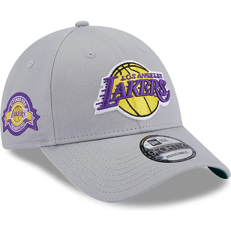 kapa-zaobljena-siva-podesiv-9forty-team-side-patch-los-angeles-lakers-nba-new-era