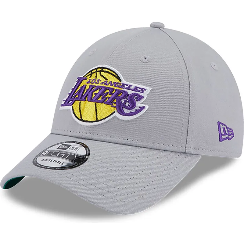 kapa-zaobljena-siva-podesiv-9forty-team-side-patch-los-angeles-lakers-nba-new-era