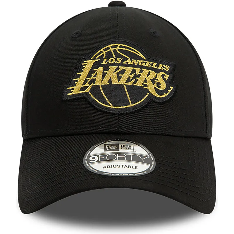 kapa-zaobljena-crna-podesiv-9forty-metallic-badge-los-angeles-lakers-nba-new-era