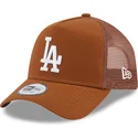 new-era-a-frame-league-essential-los-angeles-dodgers-mlb-brown-trucker-hat