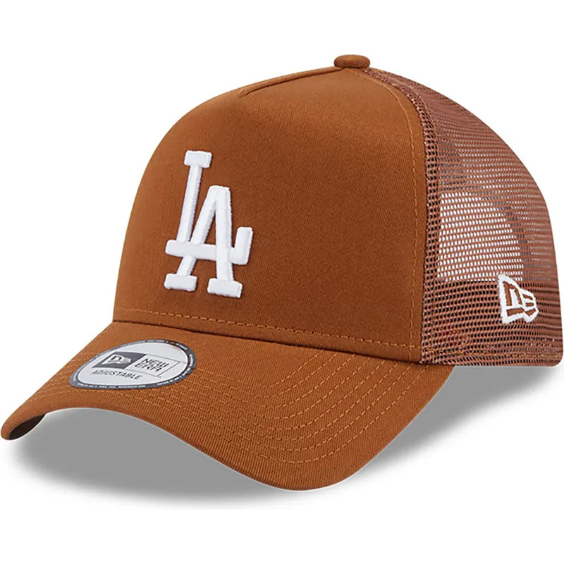kapa-zaobljena-smeda-snapback-a-frame-league-essential-los-angeles-dodgers-mlb-new-era