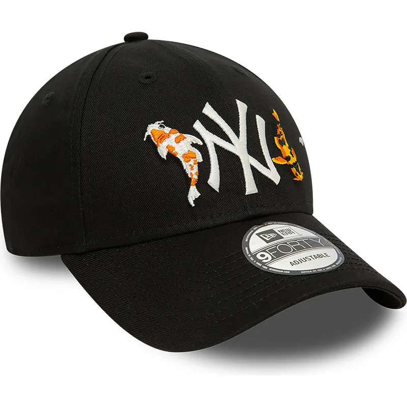 kapa-zaobljena-crna-podesiv-9forty-koi-fish-new-york-yankees-mlb-new-era