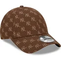 kapa-zaobljena-smeda-podesiv-9forty-monogram-new-york-yankees-mlb-new-era