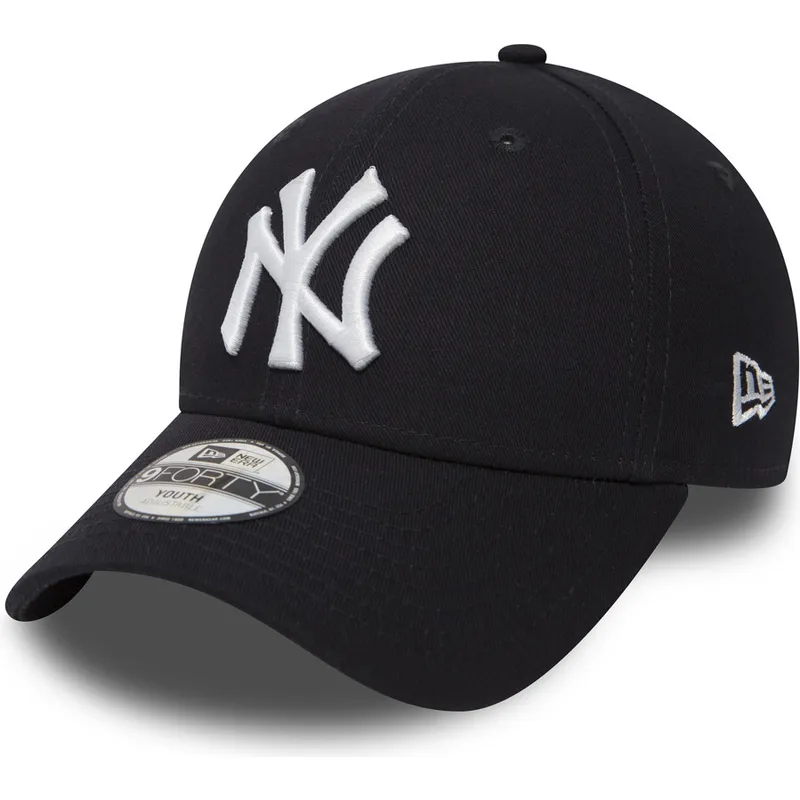 cap-zaobljena-navy-blue-adjustable-strap-za-djecu-9forty-essential-new-york-yankees-mlb-new-era