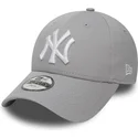 cap-zaobljena-gray-adjustable-strap-za-djecu-9forty-essential-new-york-yankees-mlb-new-era