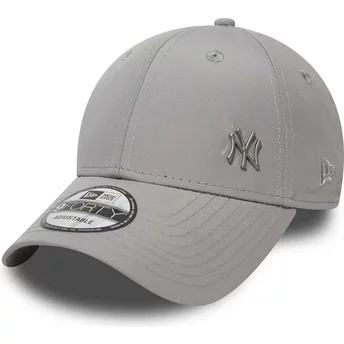 New Era Curved Brim 9FORTY Flawless Logo New York Yankees MLB Grey Adjustable Cap