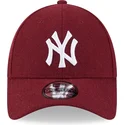 kapa-zaobljena-crvena-podesiv-9forty-essential-melton-wool-new-york-yankees-mlb-new-era
