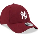 kapa-zaobljena-crvena-podesiv-9forty-essential-melton-wool-new-york-yankees-mlb-new-era