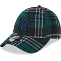 kapa-zaobljena-zelena-podesiv-9forty-check-new-york-yankees-mlb-new-era