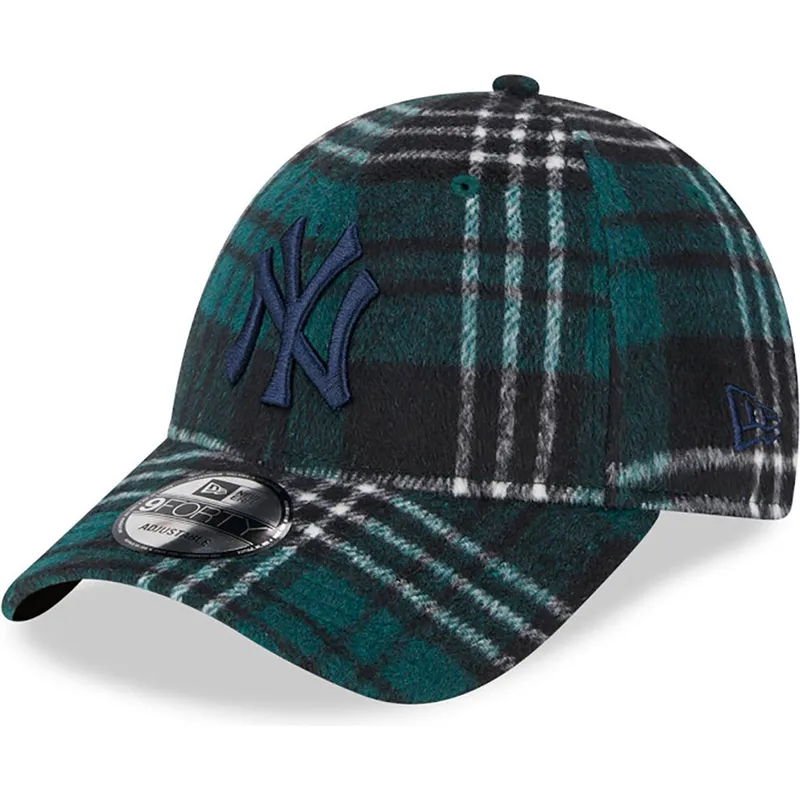 kapa-zaobljena-zelena-podesiv-9forty-check-new-york-yankees-mlb-new-era