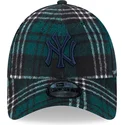 kapa-zaobljena-zelena-podesiv-9forty-check-new-york-yankees-mlb-new-era