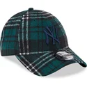 kapa-zaobljena-zelena-podesiv-9forty-check-new-york-yankees-mlb-new-era