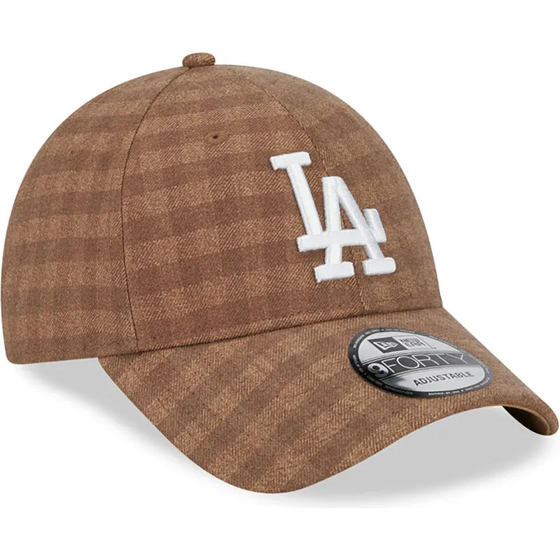 kapa-zaobljena-smeda-podesiv-9forty-flannel-los-angeles-dodgers-mlb-new-era