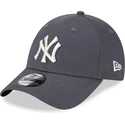 new-era-curved-brim-9forty-metallic-new-york-yankees-mlb-grey-adjustable-cap