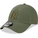 kapa-zaobljena-zelena-podesiv-9forty-washed-canvas-new-york-yankees-mlb-new-era