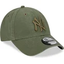 kapa-zaobljena-zelena-podesiv-9forty-washed-canvas-new-york-yankees-mlb-new-era