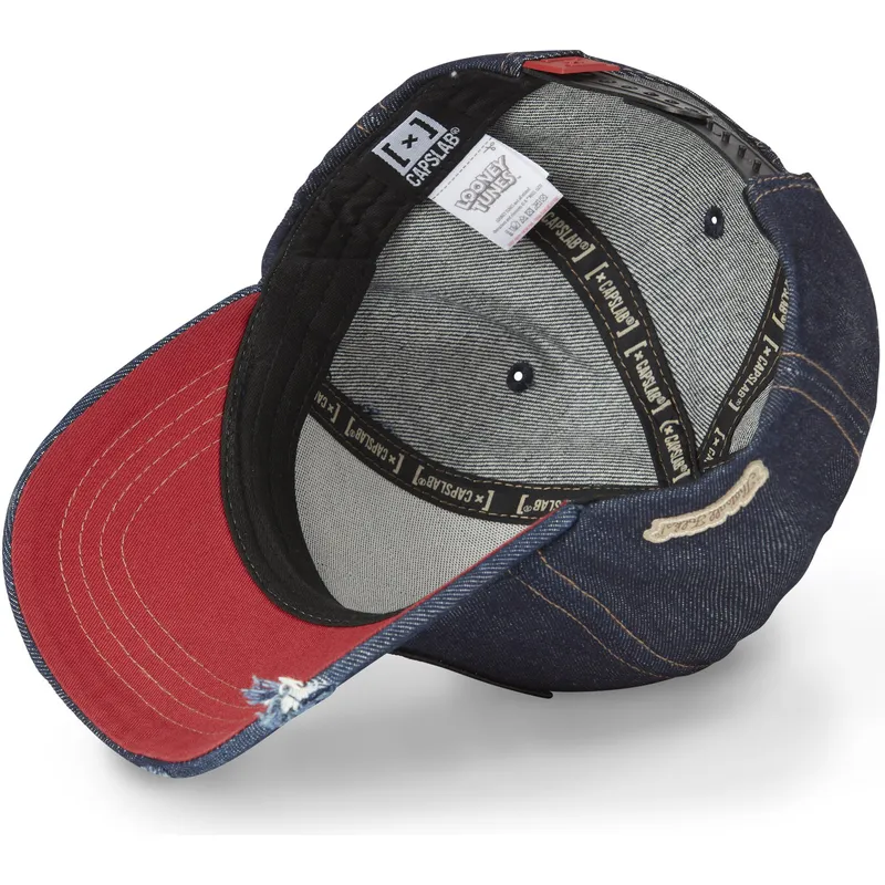kapa-zaobljena-mornarsko-plava-snapback-denim-loo8-coy1-kojot-looney-tunes-capslab