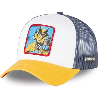 Capslab Wolverine WOL Marvel Comics White, Blue and Yellow Trucker Hat