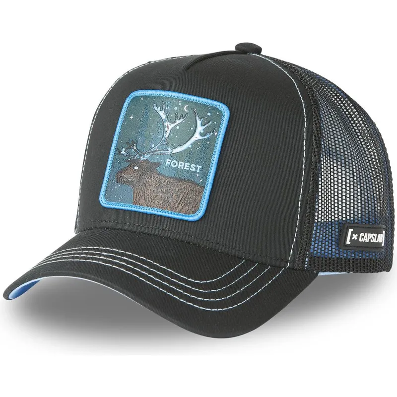 kapa-zaobljena-crna-snapback-forest-cas2-for1-jelen-mitska-bica-capslab