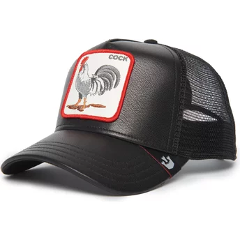 Goorin Bros. Rooster Cock Will Prevail The Farm Leather Black Trucker Hat