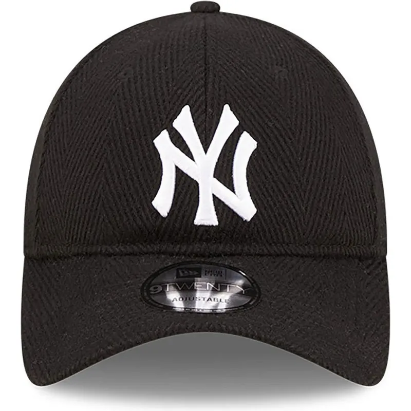 kapa-zaobljena-crna-podesiv-9twenty-herringbone-new-york-yankees-mlb-new-era
