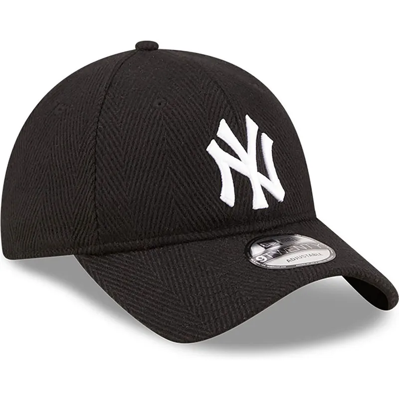 kapa-zaobljena-crna-podesiv-9twenty-herringbone-new-york-yankees-mlb-new-era